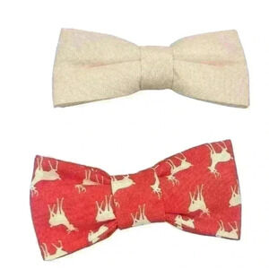 Clip on bow tie!! Hand made! Reindeer! Toddler size!